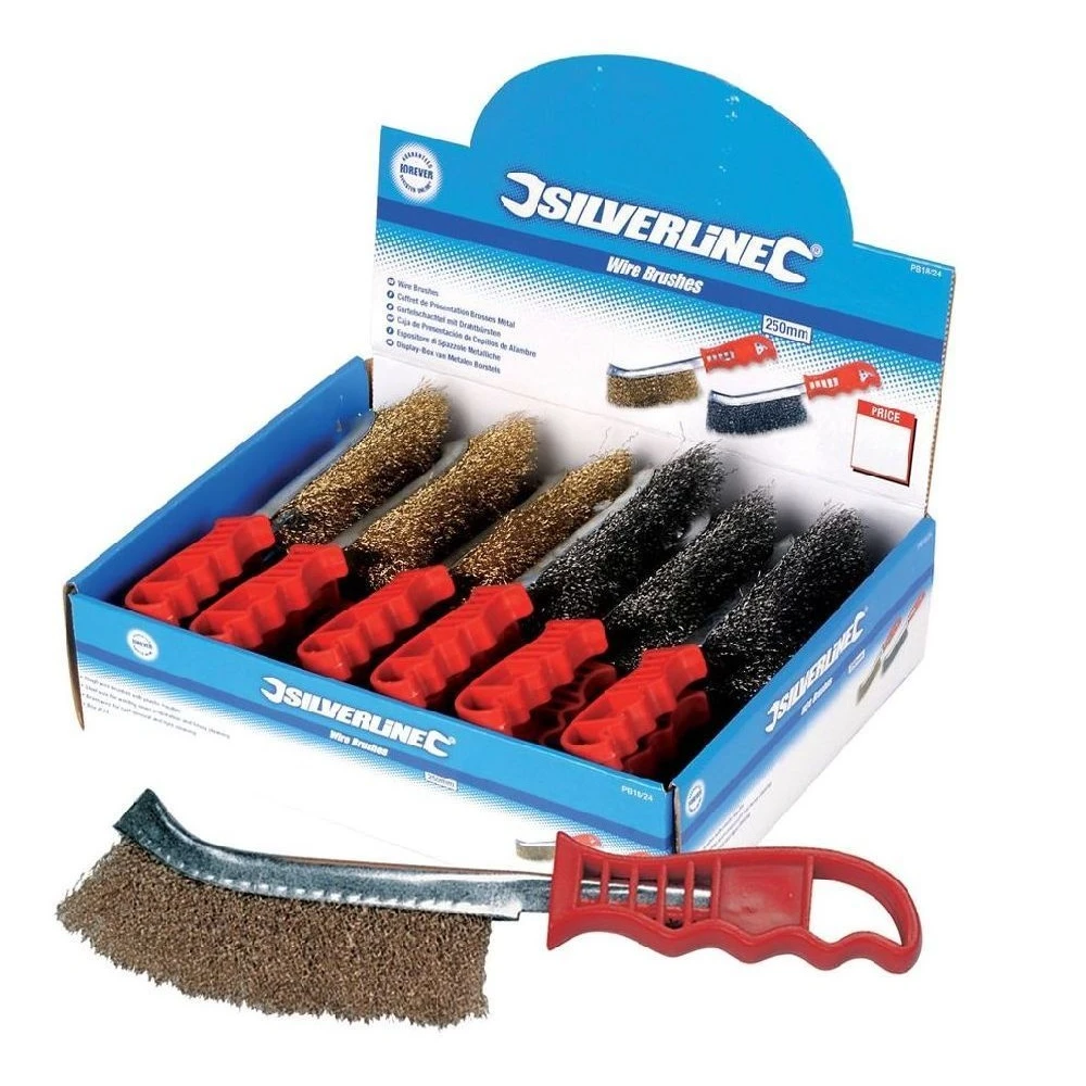 Silverline Présentoir De 24 Brosses Métalliques