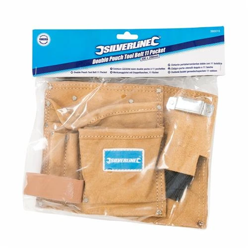Silverline Ceinture-sacoche De Travail Double En Daim Pour Porter Les Outils – Image 3