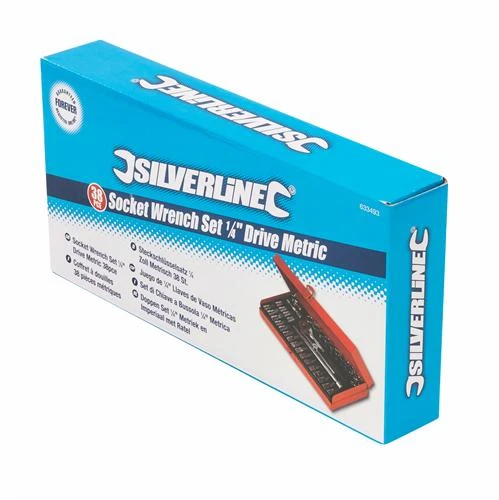 Silverline Coffret De Douilles 1/4" Avec Accessoires : Torx, BTR, Vissage. 38 Pièces – Image 2