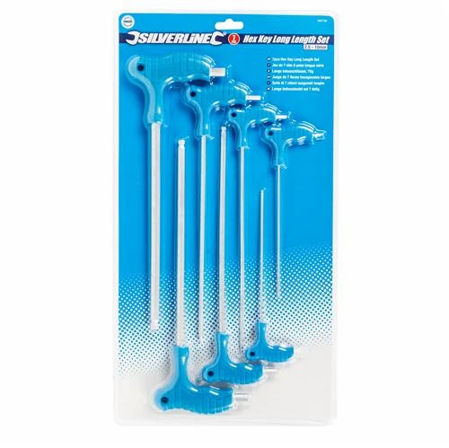 Silverline Jeu De 7 Clés Mâles Longues Allen, Hex, BTR, 6 Pans. 2,5 - 10 Mm – Image 4
