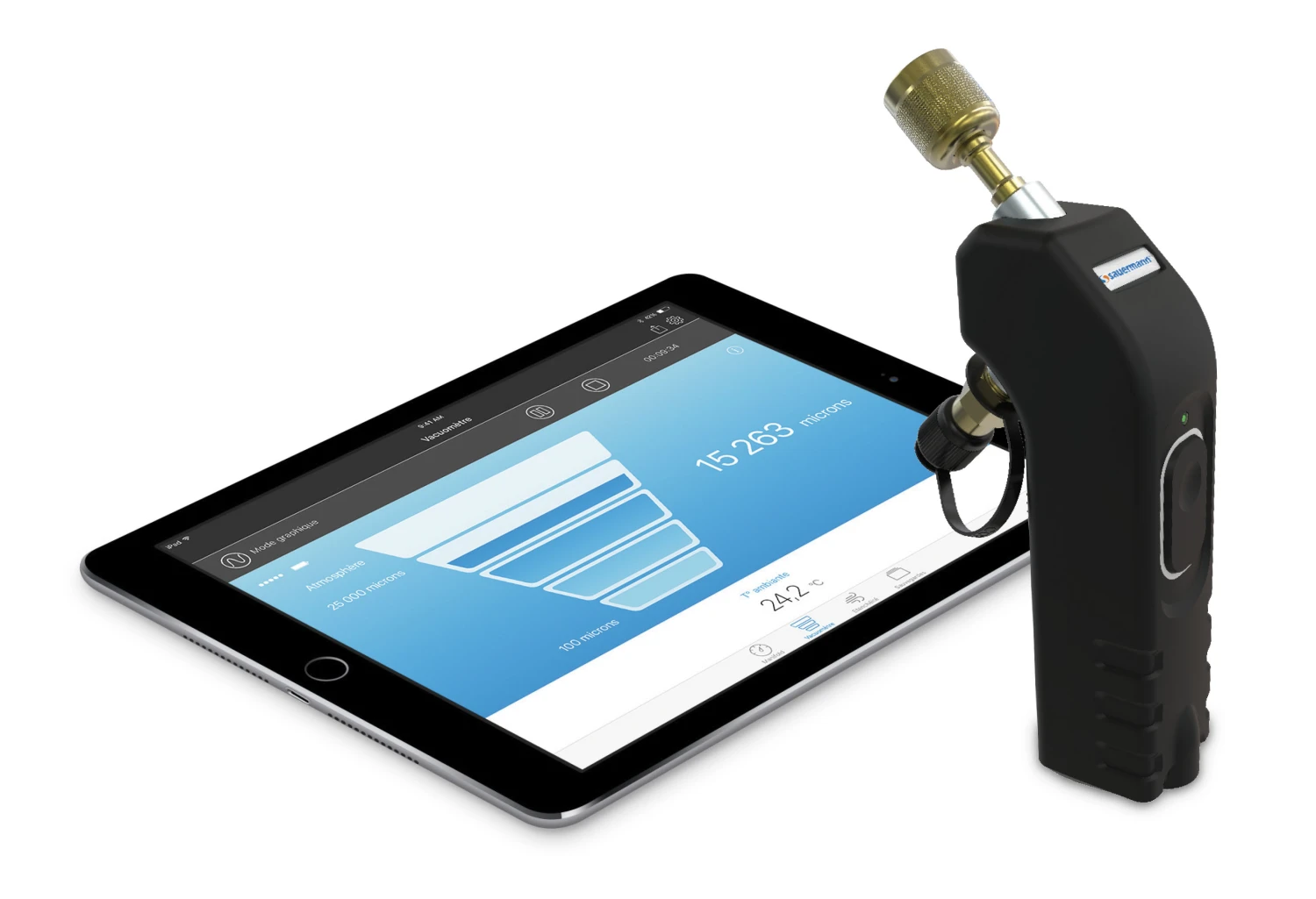 Manifold Numérique Sans-fil Bleutooth Avec Sondes De Température Sauermann Si-RV3 – Image 2
