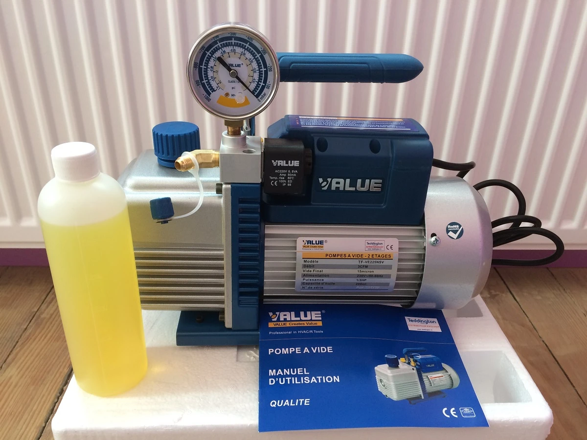 Pompe à Vide 2 étages Value 128 L/m Avec électrovanne Et Vacuomètre – Image 2